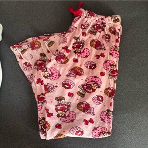 Pink Strawberry Shortcake Print Pajama Pants